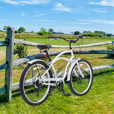Men's Beach Cruiser Bike, 7 Speed Bicycles, 26"Inch Multiple Colors