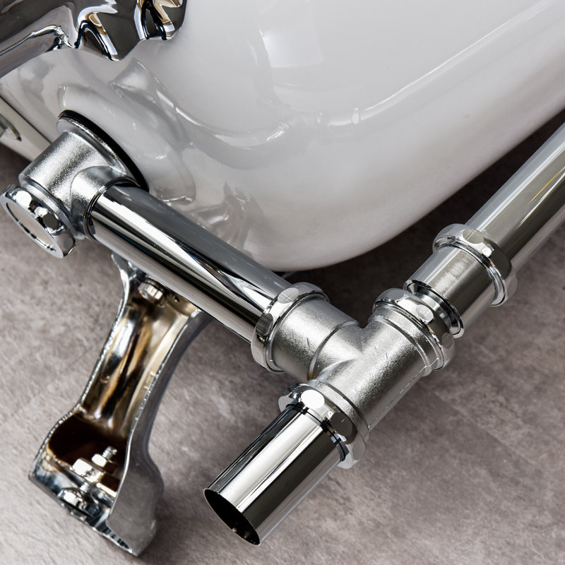 59" x 31" Clawfoot Soaking Acrylic Bathtub, Chrome