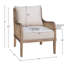 Fauteuil d'appoint Cane avec revêtement doux - structure en bois massif, coussin de dossier amovible, niveleurs réglables, assise et fabrication revêtues de tissu d'ameublement fascinant naturel beige, double couche sur les accoudoirs