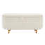 Elegant Upholstered Sherpa Fabric  Storage Ottoman with Wood Legs, Storage Bench for Bedroom, Living Room, White