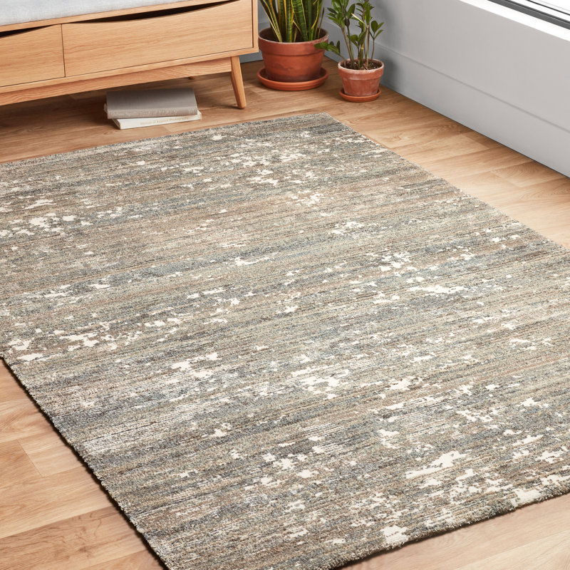 Tapis à motif de brouillard abstrait Tergel, Rectangle 11 pi 6 po x 15 pi