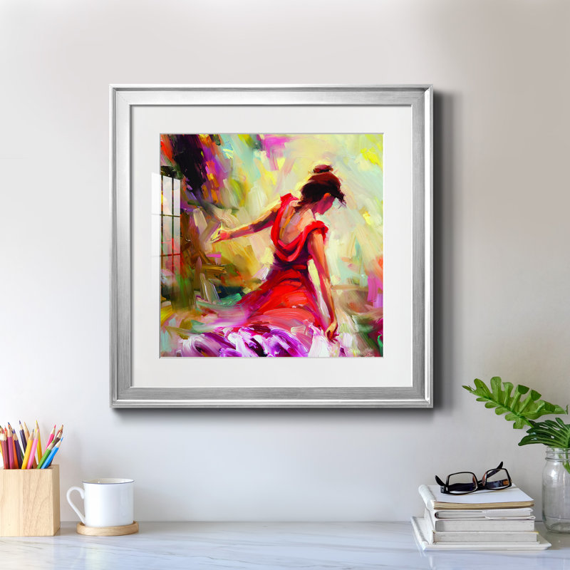 Danseur - Cadre photo, reproduction d'art sur papier, H 22,5 po x l 22,5 po x P 1,5 po, Papier avec cadre argenté