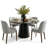 4 - Person Dining Table Sets With Round Table & 4 Upholstered Side Chairs-1268523411