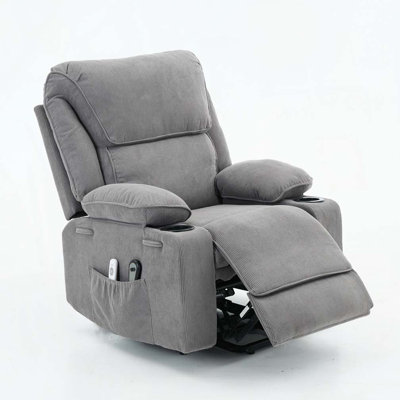Remote-Controlled Heating and Massage Assistive Recliner by Latitude Run