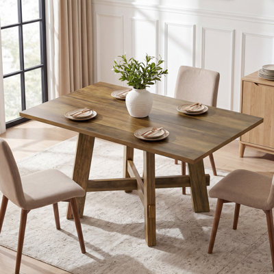 47.24" Farmhouse Dining Table with Cross Leg