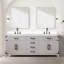 Meuble-lavabo double en chêne blanc 80 po X P 22 po D, dessus en marbre de Carrare, ensemble de robinet et Miroirs-118024522