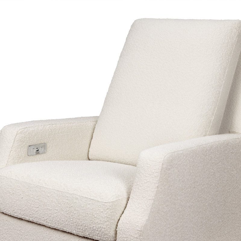 Crewe Electronic Recliner and Swivel Glider in Eco-Performance Fabric, Beige Boucle