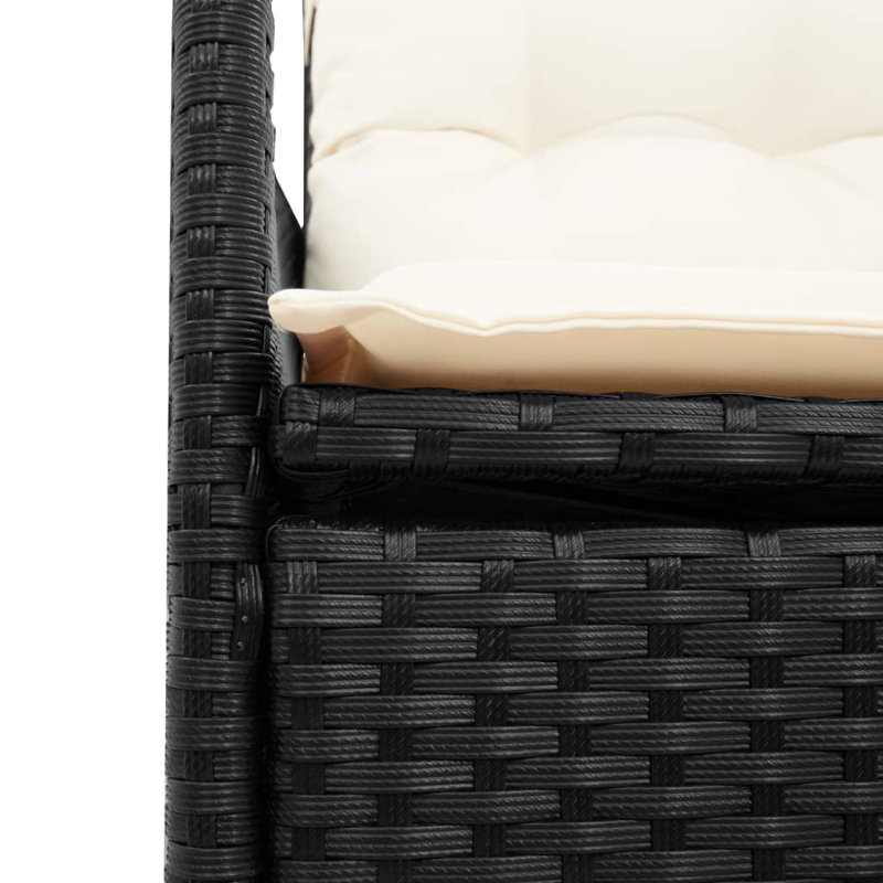 Vidaxl Reclining Garden Sofa Black, Cream White, Cream White, Black