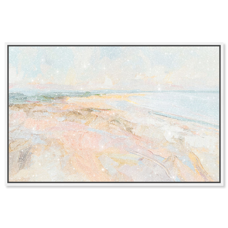 Tidal Borderland I Canvas Abstract Print by Oliver Gal, Black Frame, 15 x 10, 21"H x 31"W, White Frame