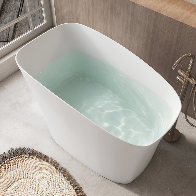 Baignoires de trempage profondes à surface solide 51 po x 29 po Fslefay, Blanc