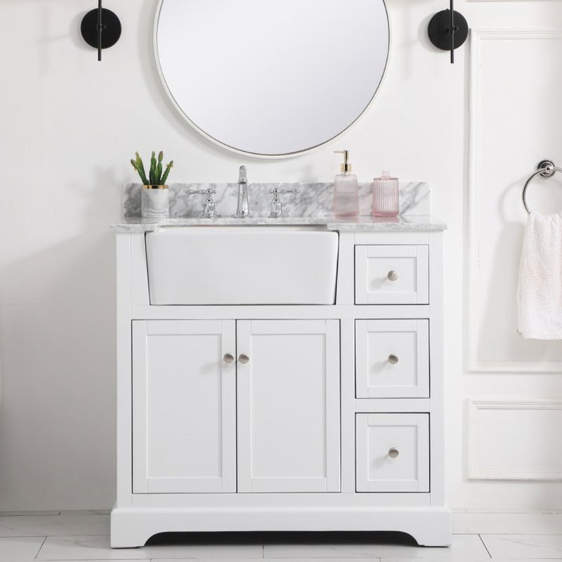 Ensemble de meuble-lavabo simple 36 po Pardue, Blanc