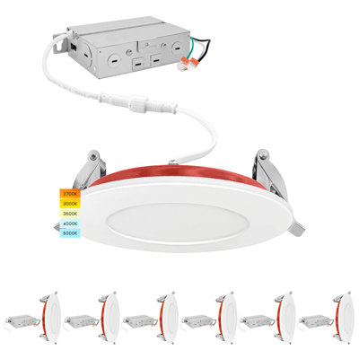 3.74 in. Selectable 8 W Air-Tight IC Rated LED Canless Standard Recessed Lighting Kit