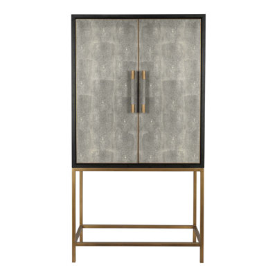 Armoire avec motif chagrin et accents laiton