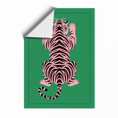 Geometric Tiger Art Deco - Framed Print