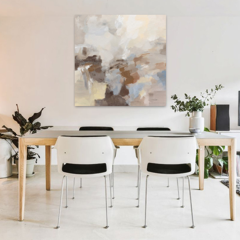 Silver Sky Contemporary Abstract Art, 36" H x 36" W