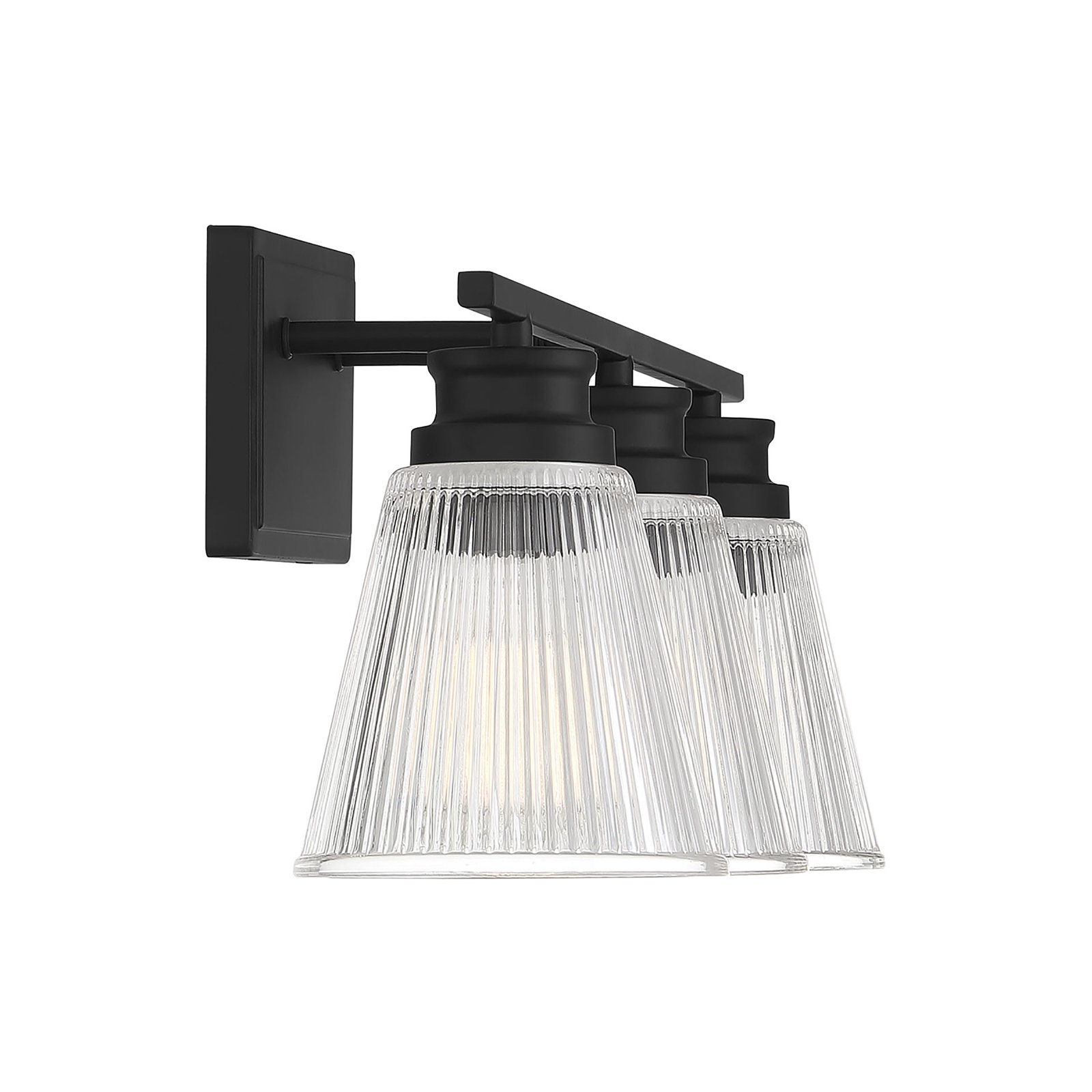 Parvati 3 Light Dimmable Vanity Light, Matte Black