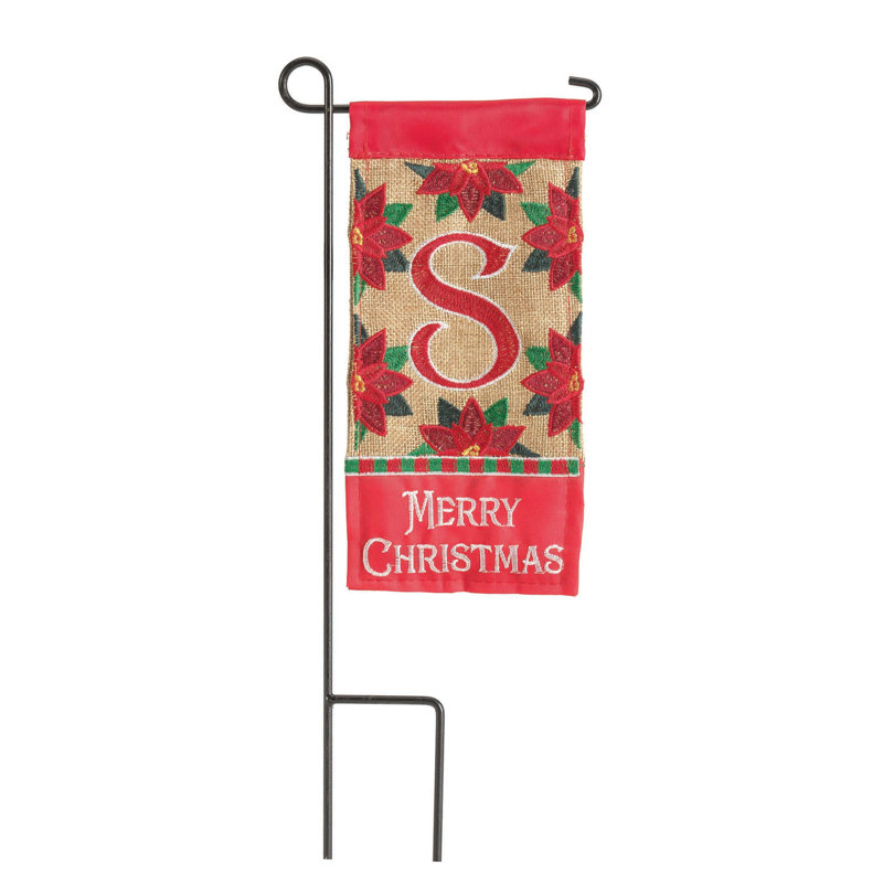  Mini drapeau de Noël Elenis monogramme 4 x 8,5