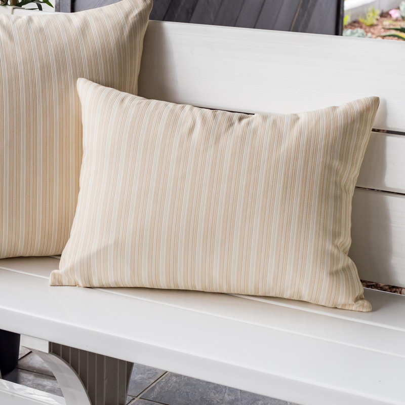Striped Outdoor Throw Pillow, Orange, 20"H x 20"W