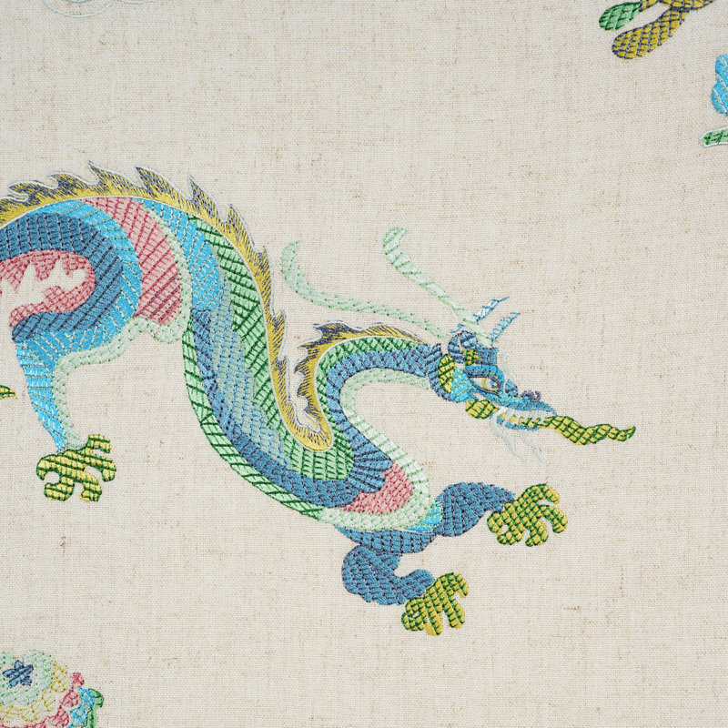 Tissu de broderie Hanlun Dragon, Naturel
