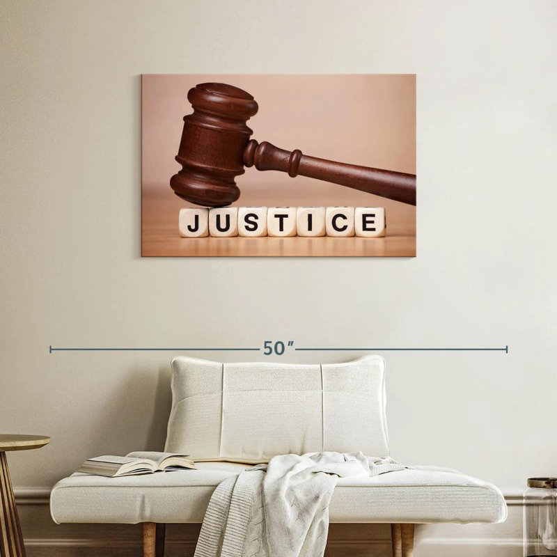 Alcaraz Justice Letter Cubes, 24" H x 36" W