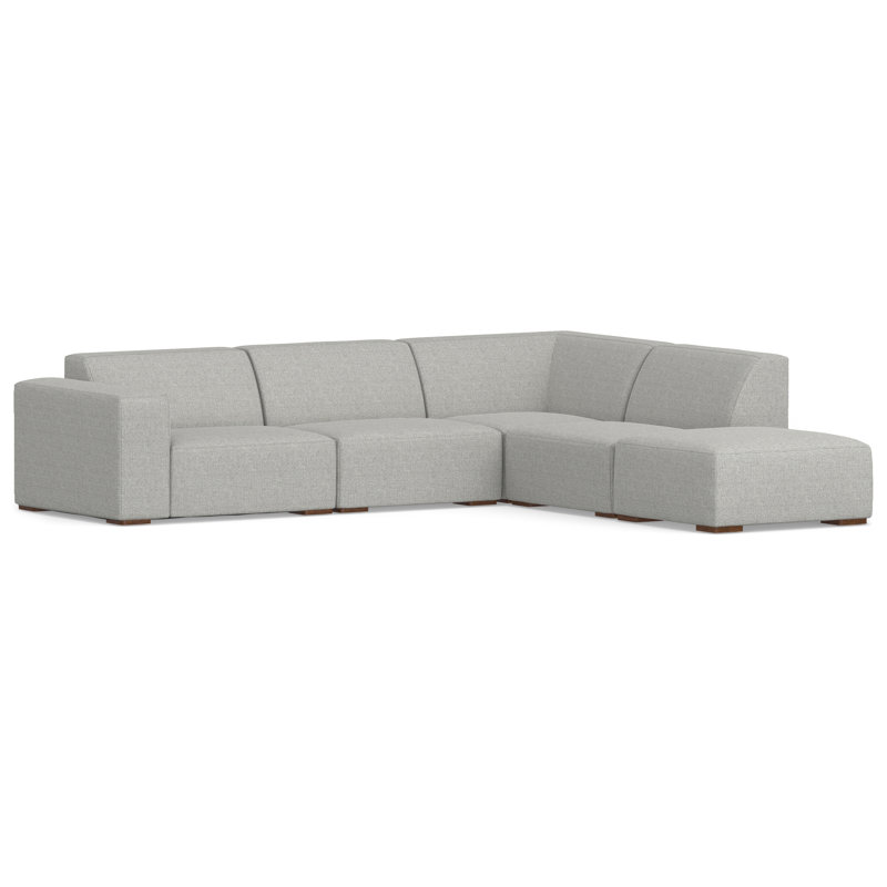 Rex 5 - Piece Modular Upholstered Sectional with Ottoman, Right Hand Facing