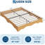 Base de lit plateforme en bois Minimalist Wave Design - profil bas, lattes en bois robustes, sans bruit, aucun sommier requis, assemblage facile, grand lit, pin-129456379-129456377
