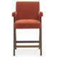 Brittnie 25.5" Full Back Walnut Wood Upholstered Counter Stool With Arms