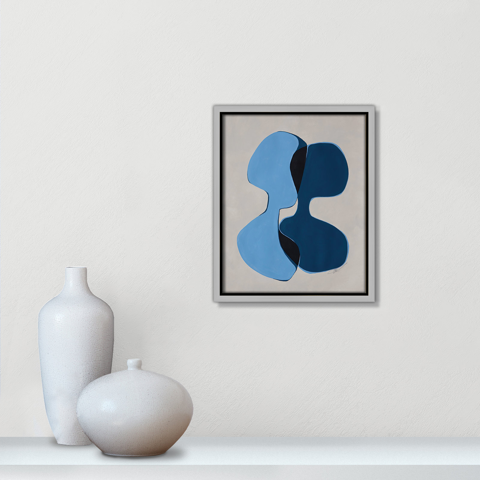 In Unity I by Filippo Ioco For Casa Fine Arts, 11.5" H x 9.5" W x 2" D, Silver Framed