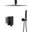 Douche de plafond double - trousse de fonction de soupape en acier inoxydable bronze huilé 360 ajustable équilibré