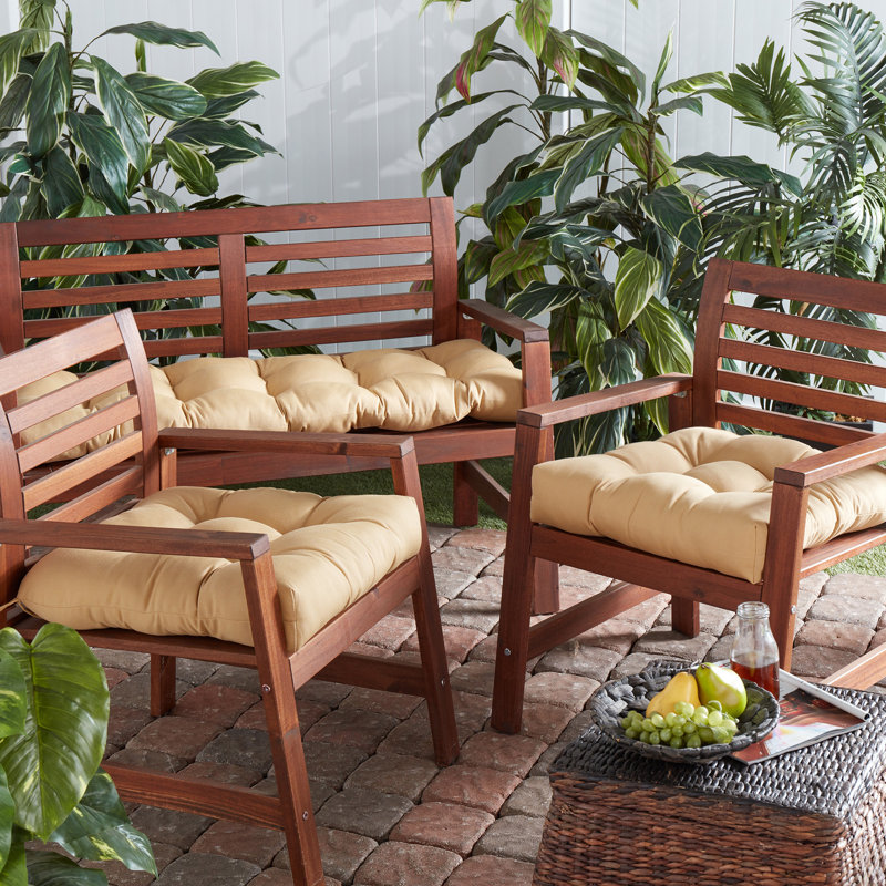 Coussin de chaise d'extérieur Royzell Sunbrella, Toile blé