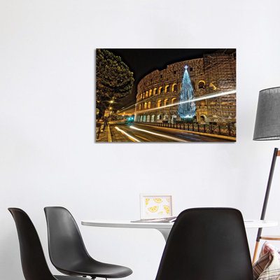 Christmas In Rome 1 Piece Wrapped Canvas Wall Art