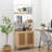 Rattan Bookshelf Ladder Shelf with 2 Doors Rectangle Storage Rack Natural