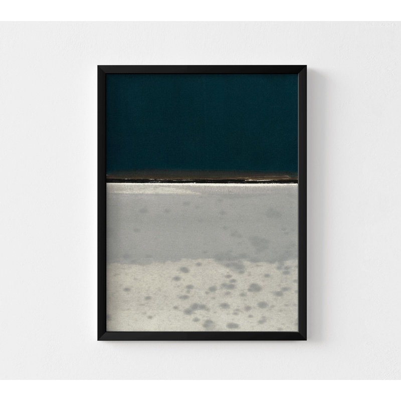 «Blue and Grey Horizon Extra Large Wall Art Abstract», impression encadrée de paysage abstrait, reproduction d'art encadrée abstraite surdimensionnée