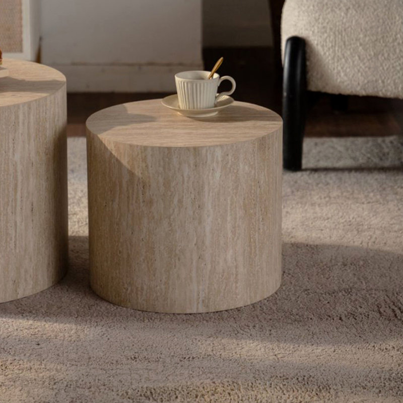 Ensemble de 2 tables basses rondes en bois Nesting, Ambre, Ambre, Ambre
