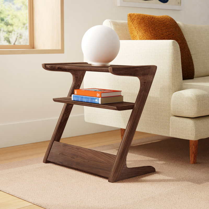 Silhouette Solid Wood End Table, Natural Walnut