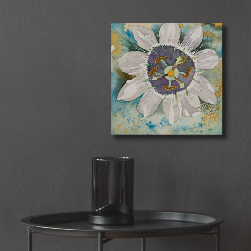 «Passion Flower» par Sharon Pitts, H 12 po x l 12 po x P 0,13 po