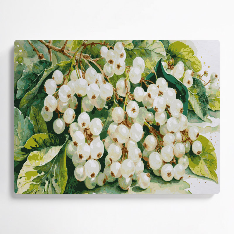 Art mural en métal beige fruit groseille, H 11 po x l 14 po