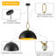 Grand luminaire suspendu surdimensionné industriel moderne en fer forgé à 1 lumière de 17,7 po / 19,7 po / 23,6 po Meghrig-1279200318-1337720908