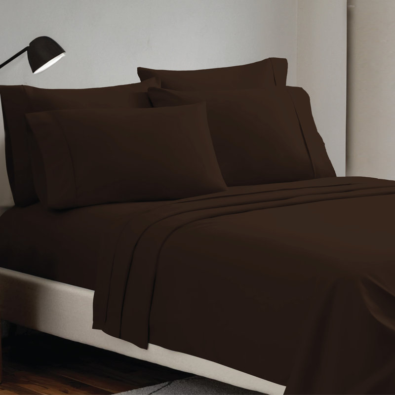 Ensemble de draps en microfibre Paarizaat 9000 Series, Brun, Lit simple
