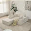 Canapé modulaire de 139,3 po, canapé désossé, sans assemblage, canapé nuage avec repose-pieds et 2 coussins, parfait pour les salons et les chambres à coucher beige-213864178