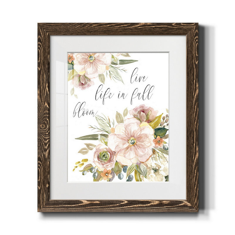 «Peach Bloom II», reproduction de cadre photo sur papier, Noyer, H 24 po x l 18 po x P 1,5 po