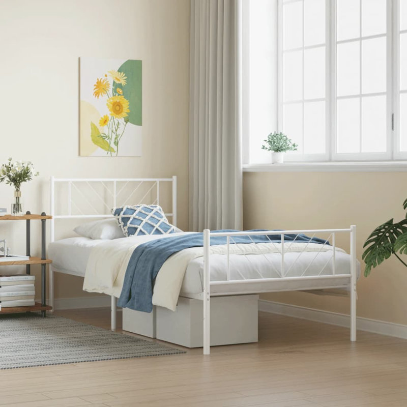 Nelvie Metal Bed, Black 1, 100 x 190 cm