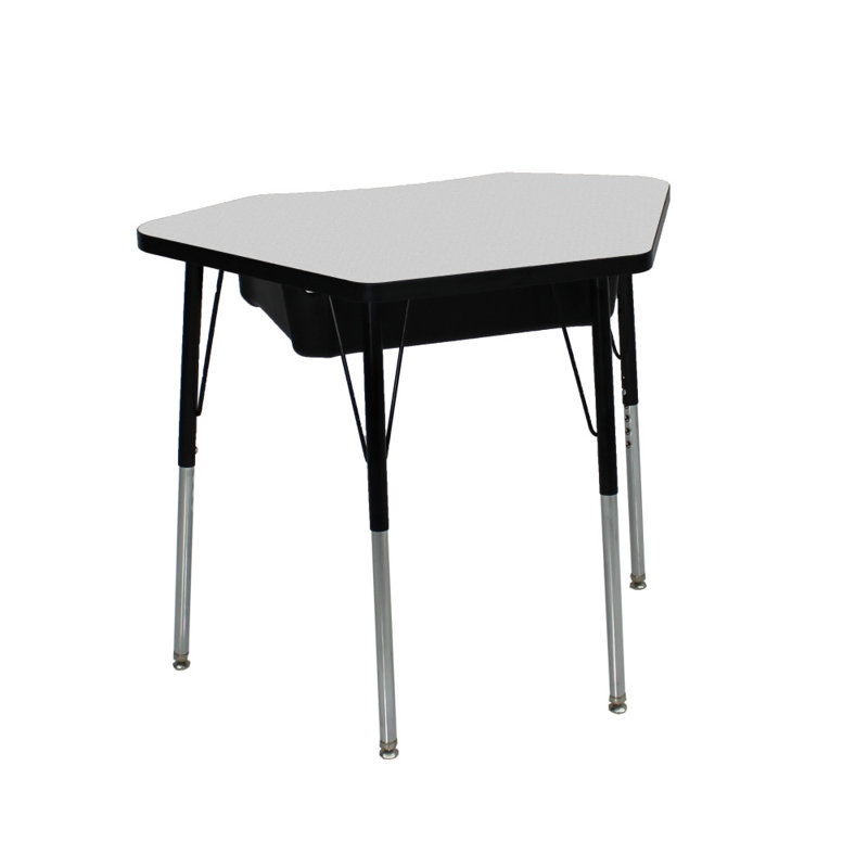 Bureau en stratifié à ouverture frontale réglable H 30 po x l 36 po, Noir, Bois gris