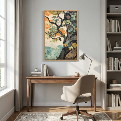 Tableau abstrait encadré sur toile, 1 pièce, 32 x 48 pouces