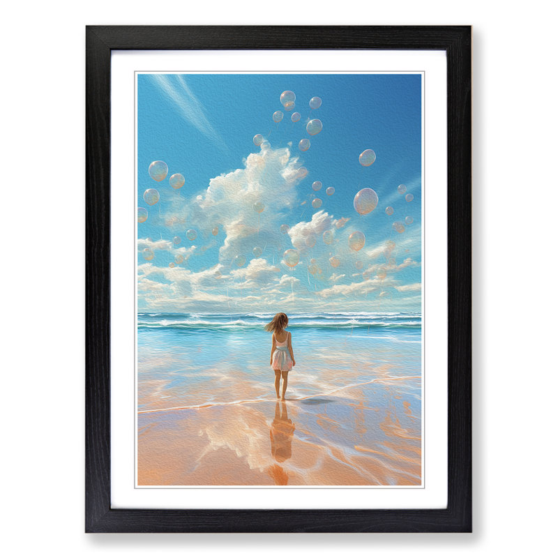 Single Picture Frame Print on Wood, 34cm H x 25cm W, Black Framed