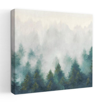 Contemporary Misty Forest Blush Sq With Art