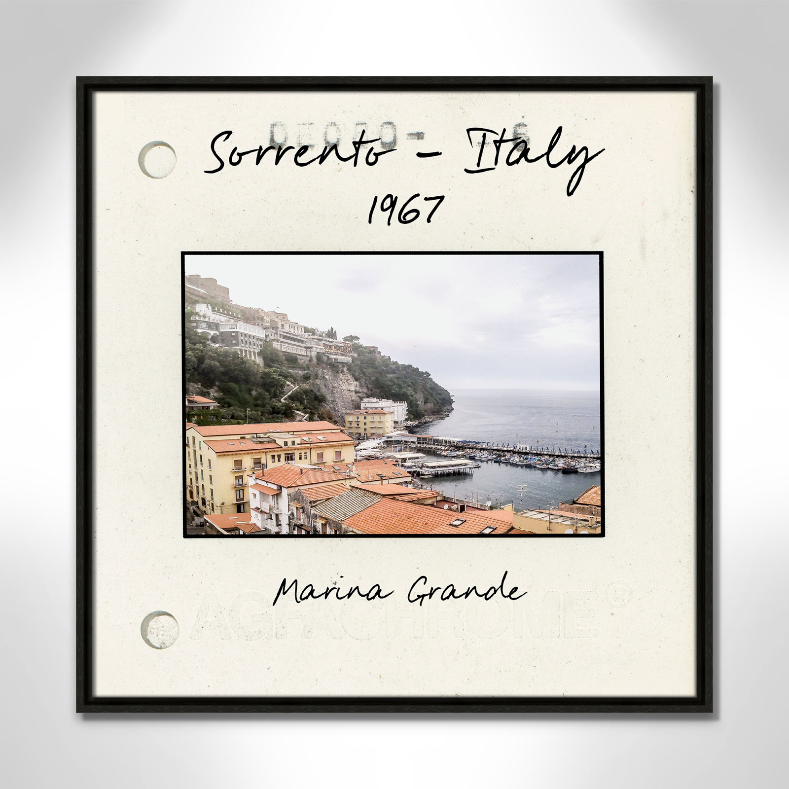 Travel Slide Collection "Sorrento, Italy" Print, Espresso Floater Framed Canvas, 25.5" H x 25.5" W x 2" D