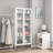 Dalziel 27.6'' Wide 4 - Shelf Storage Cabinet with Glass Doors-1738129588