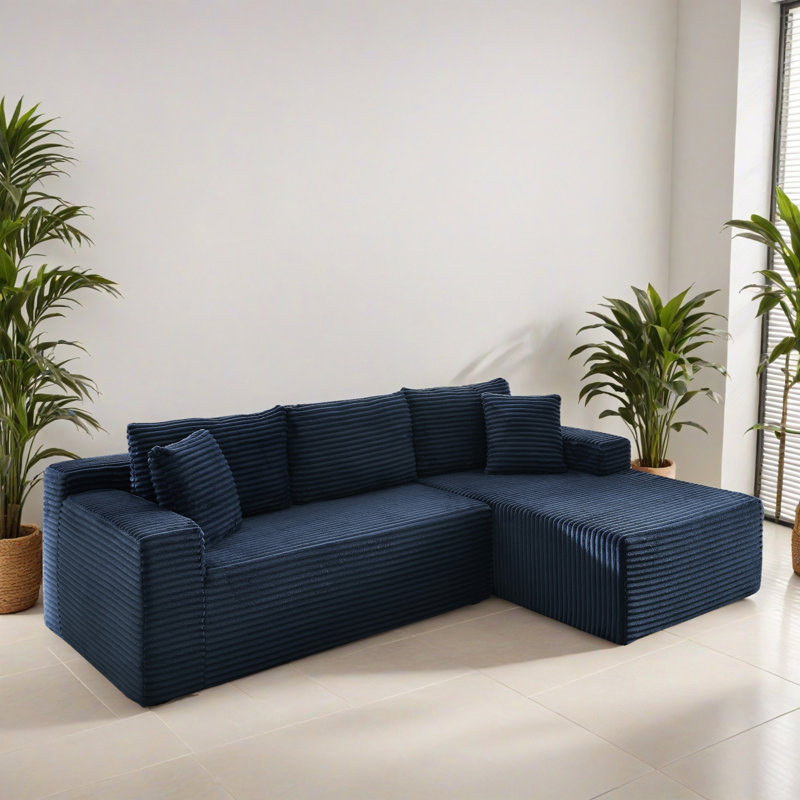 Canapé modulaire de 103,22 po faisant face à la droite avec méridienne en forme de L, canapé modulaire moderne avec siège profond, fauteuils rembourrés pour la chambre à coucher du salon