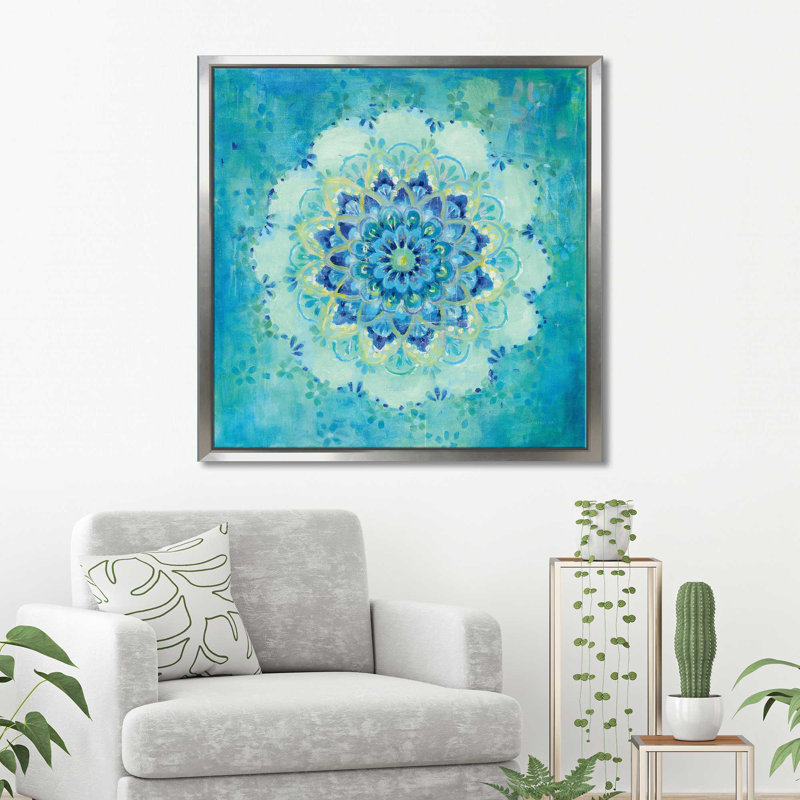 Coastal Jewels - Peinture, Cadre flottant argent, H 39,5 po x l 39,5 po x P 2 po